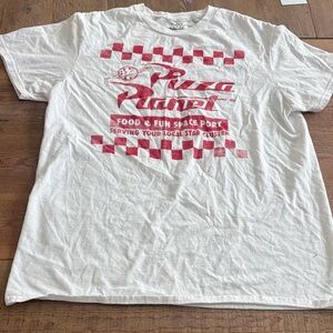 Pizza Planet White and Red Graphic Tee